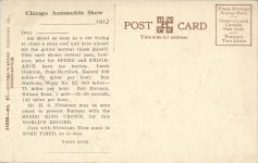 1912 Indy 500 Speed Demons and Speed Gods IMS Indianapolis, IND postcard back