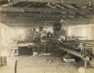 1916 ca. CASE BATTERY OF SEVEN 6 INCH CUTTING OFF MACHINES FURNISHED BY GEO GORTON MACHINE CO RACINE WIS USA 726 9.25″×7.25″ Geo photo front