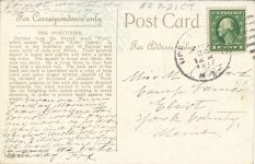 1917 THE PORCUPINE postcard back
