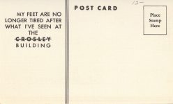 1939 ca. CROSLEY THE CAR OF TOMORROW postcard back