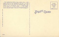 1940 ca. CONN New London SUBMARINE BASE Gubby Submarine postcard back