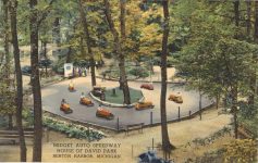 1940 ca. MICH Benton Harbor MIDGET AUTO SPEEDWAY HOUSE OF DAVID PARK postcard front