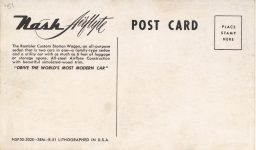 1950 Nash Rambler STATION WAGON postcard back