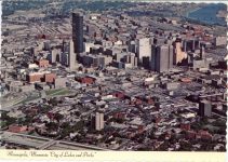 1980 ca. MINN Minneapolis Aerial view 6″×4″ postcard front UP