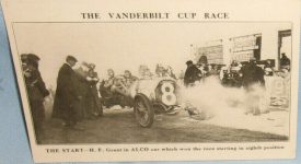1910 VANDERBILT CUP RACE & RACERS ALCO HARRY GRANT & FRANK LEE postcard front screenshot