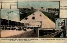 1912 6 17 Indy 500 RPPC Postcard 1912 500 Mile Race – Straight-A-Way & Grandstand front screenshot
