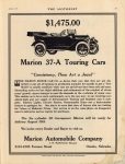 1913 8 IND MARION Marion 37 A Touring Cars ad THE MOTORIST 10.5″×13.75″ Geo page 39