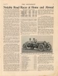 1913 8 NATIONAL 7th place race Bancroft Notable Road Races at Home and Abroad article THE MOTORIST 10.5×13.75″ Geo page 19