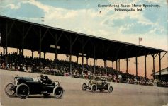 1914 Indy 500 RPPC Postcard 1914 Scene During Races, Motor Speedway front screenshot