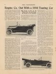 1915 5 IND EMPIRE Empire Co. Out With a 1916 Touring Car article THE MOTORIST 10.5″×13.75″ Geo page 12
