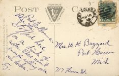 1915 ca. Tonawanda, NY Felton High School EEJ design postcard back