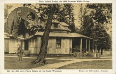 1928 ca Brule WIS Cedar Island Lodge Summer White House Calvin Coolidge postcard front