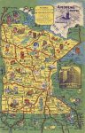 1940 ca. ANDREW’S HOTEL Minnesota comic map postcard front