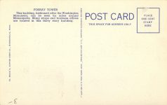 1940 ca Minneapolis MINN FOSHAY TOWER postcard M 50 back