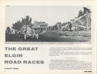 1970 THE GREAT ELGIN ROAD RACES By Edward F. Gathman ANTIQUE AUTOMOBILE Vol. 34 No. 4 11″×8.5″ page 14