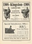 1907 12 19 IND Kingston Carburetors GASOLINE KEROSENE ALCOHOL ad MOTOR AGE 8.5″×11.5″ page 50
