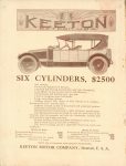 1912 5 22 KEETON SIX CYLINDERS $2500 ad THE HORSELESS AGE 9″x12″ Inside front cover