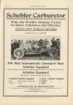 1912 6 5 IND Indy 500 SCHEBLER Carburetor ad THE HORSELESS AGE 9″x12″ page 33