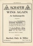 1912 6 5 SCHAFER BALL BEARINGS WINS AGAIN At IndianapolisTHE HORSELESS AGE 9″x12″ page 30
