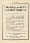1912 6 5 TIMKEN Timken Bearings and Axle Win Sweepstakes in National Car ad THE HORSELESS AGE 9″x12″ page 4