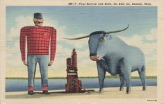 1950 8 11 Bemidji, MINN Paul Bunyan and Babe, his Blue Ox BM-17 Linen postcard front screenshot