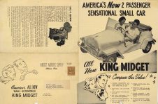 1955 KING MIDGET AMERICA’S New 2 PASSENGER SENSATIONAL SMALL CAR 16.75″×11.25″ front