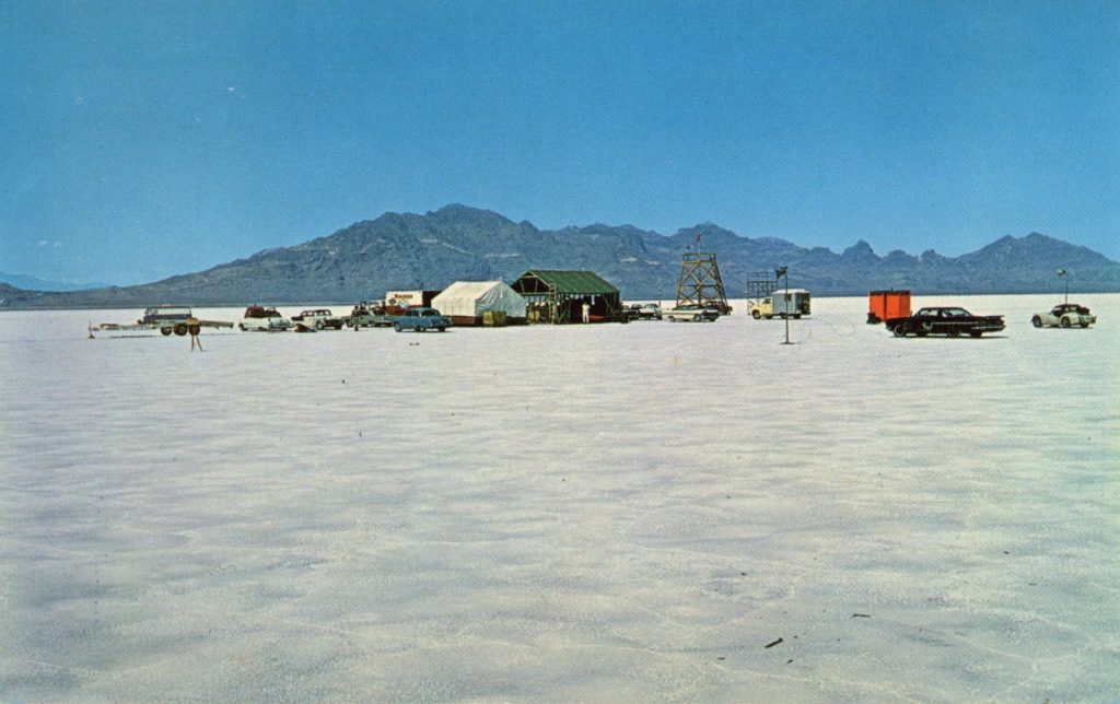 1957 ca. Wendover, UTAH BONNEVILLE SALT FLATS postcard front