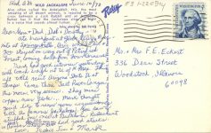 1970 6 10 WILD JACKALOPE postcard back