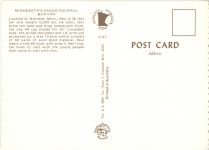 1970 ca MINNESOTA’S ANIMATED PAUL BUNYAN photo by B. Sherve 5.75″×4.25″ postcard back