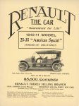 1910 8 31 RENAULT THE CAR Guaranteed for Life ad THE HORSELESS AGE 8.75″×11.75″ Inside front cover