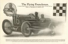 1913 7 PEUGEOT The Flying Frenchman Jules Goux illustration 13.25″×8.75″
