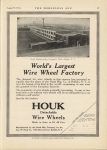 1914 8 19 HOUK World ‘s Largest Wire Wheel Factory ad THE HORSELESS AGE 9″×12″ page 21