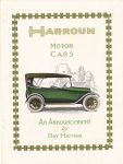 1916 12 28 HARROUN MOTOR CARS An Announcement by Ray Harroun color MOTOR AGE 8.75″×11.75″ Front page 1