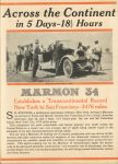 1916 9 1 IND MARMON Across the Continent in 5 Days-18 1/2 Hours ad THE HORSELESS AGE 9″x12″ page a