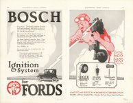 1924 BOSCH Ignition Systems for FORDS AUTOMOBILE TRADE JOURNAL 6.25″×10″ pages 140 & 141