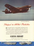 1941 10 CURTISS WRIGHT P-40E Pursuit airplane color ad 8.75″×11.5″