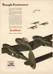 1942 10 5 Lockheed P-38 Lightning Tough Customer color ad 10″×13.5″