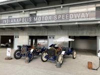 2022 6 16 SVRA IMS Ragtime Racers paddock by the Pagoda 1911 NATIONAL Indy Car 20 & 1910 NATIONAL Car 6