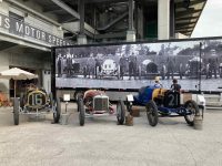2022 6 16 SVRA IMS Ragtime Racers paddock by the Pagoda 1912 PACKARD Car 16, 1916 ROMANO-STURTEVANT Car 18, 1916 HUDSON Super-Six Car 21