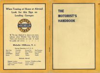 1912 MICHELIN THE MOTORIST’S HANDBOOK 4.25″×6.25″ booklet Front & Back covers