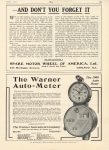 1909 4 WARNER The Warner Auto Meter ad MoToR 9.5″×13″ page 129