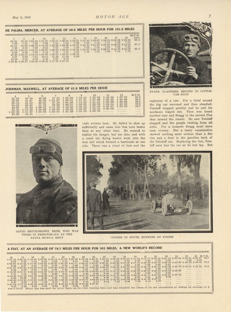 1912 5 9 Santa Monica Race Teddy Tetlaff Again King of the Road By Fred Pabst article MOTOR AGE 85x 115 page 7