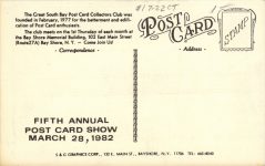 1908 10 24 Vanderbilt Race 1982 Repro PC Show postcard back