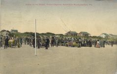 1912 1 17 Daytona, FLA Scene on the Beach Ormond Daytona Automobile Races postcard front