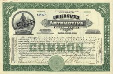 1922 8 23 LEXINGTON AUTOMOTIVE CORPORATION stock certificate 8″×12″ front