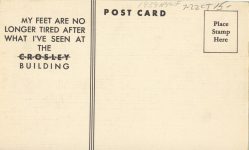 1939 CROSLEY THE CAR OF TOMORROW postcard back