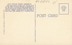 1940 ca. Bemidji, MINN Minnesota’s Legendary Paul Bunyan BM 15 postcard back