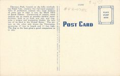 1940 ca. SD, Rapid City TRICERATOPS IN DINOSAUR PARK 332 postcard back