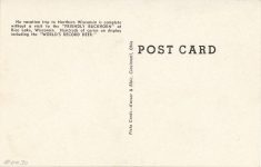 1945 ca. Rice Lake, WIS The FRIENDLY BUCKHORN the bar postcard back