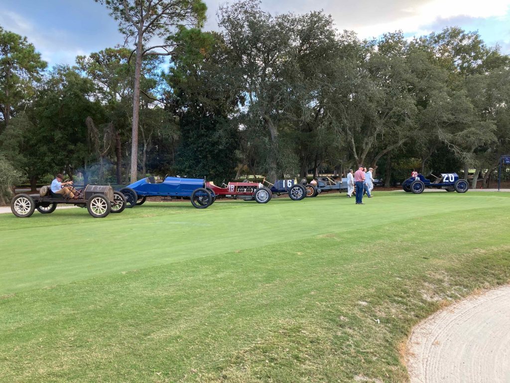 2022 11 4 Hilton Head Concours South Carolina Brass Era Race Cars set up